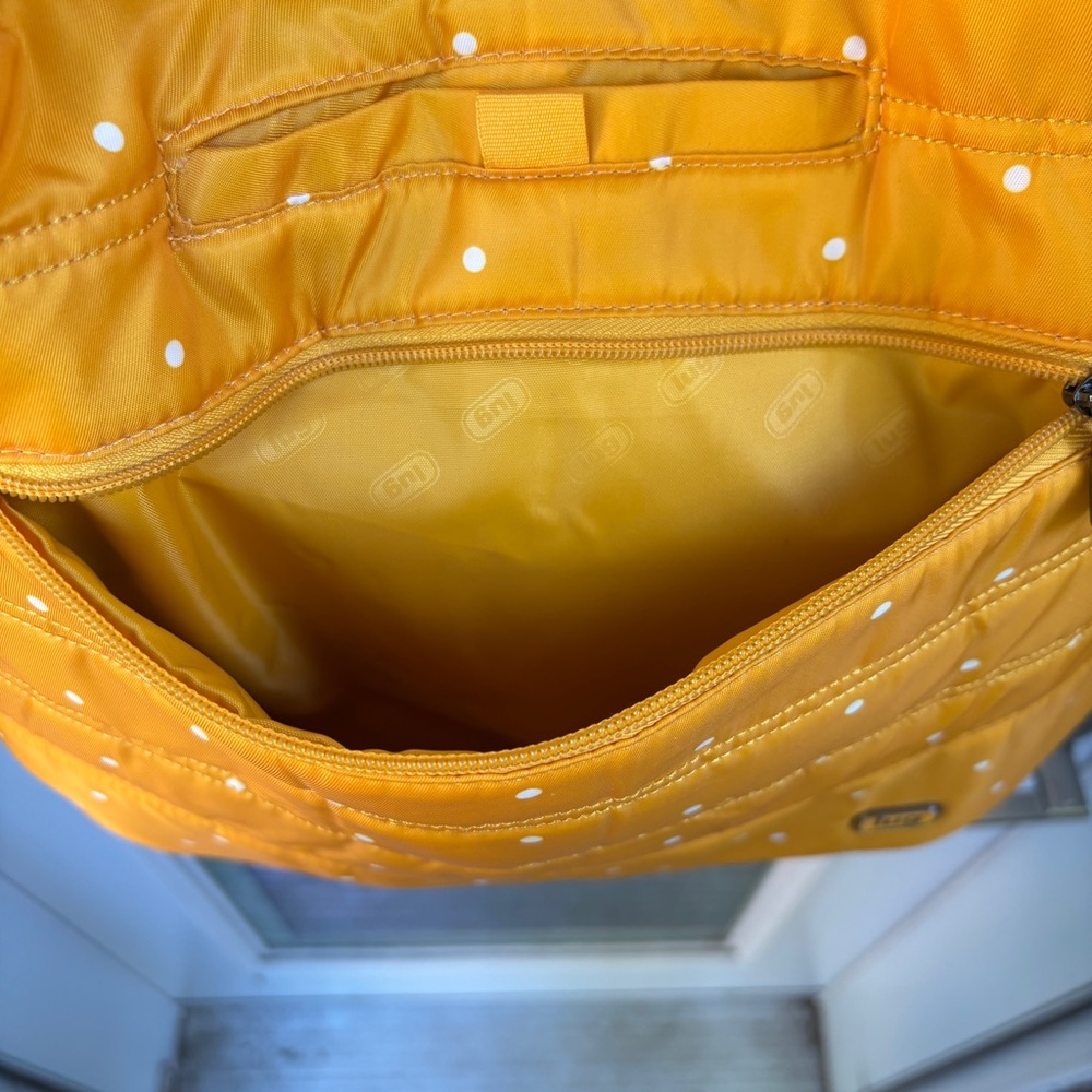 NWT LUG Gondola Slouch Tote Yellow Dot Marigold Travel  Bag Purse - Picture 6 of 15